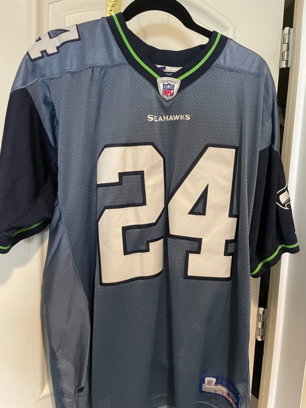 NFL Seattle Seahawks #24 Navy and Gray Football Jersey